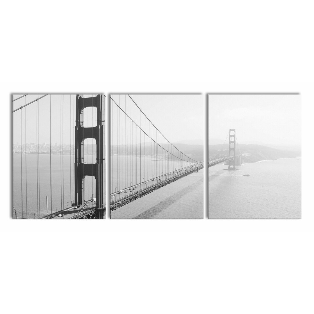 3-tlg. Leinwandbilder-Set Golden Gate Bridge San Francisco