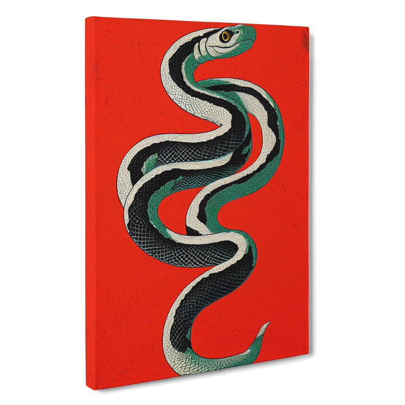 Painted Snake No.2 Abstract - Print, No Matte, 50cm H x 35cm W, Wrapped Canvas