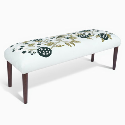 Banc d'appoint rembourré en velours Dahlia