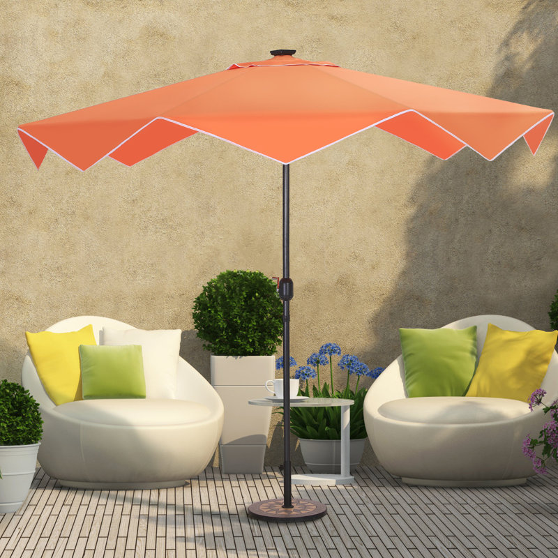 Parasol de marché lumineux Lakiah, Orange