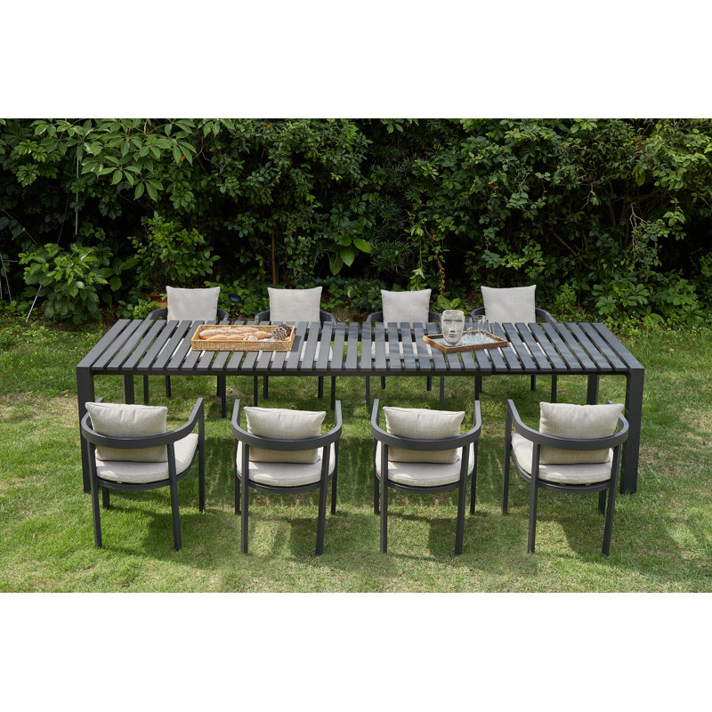 Ensemble de salle à manger rectangulaire avec coussins 93,3 po Windcrest, Beige