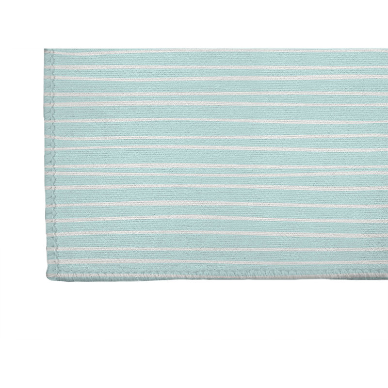 Tapis de cuisine Spine Colonne, Rectangle 5 pi x 7 pi, Bleu clair, Small Striped