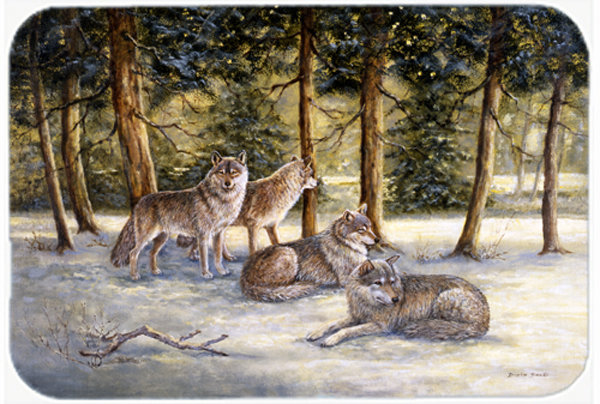 Caroline's Treasures Wolves Glass Cutting Board