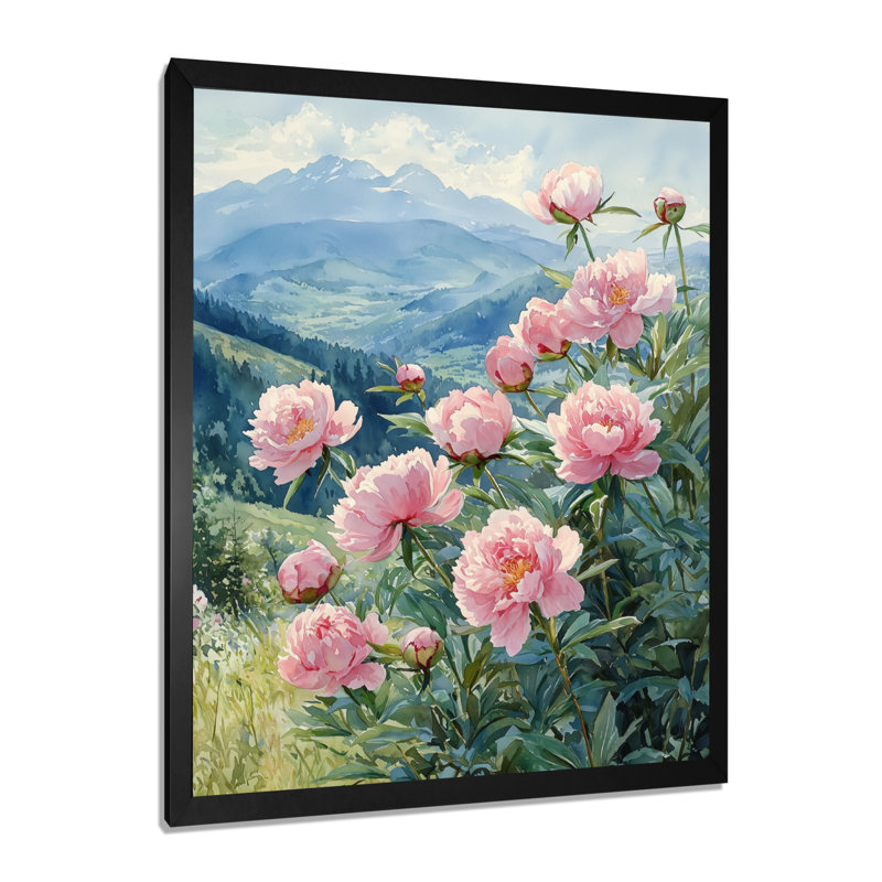 Barras - Floral Canvas Prints, H 32 po x l 24 po, Noir, noir, noir, noir, Reproduction encadrée d'une seule photo