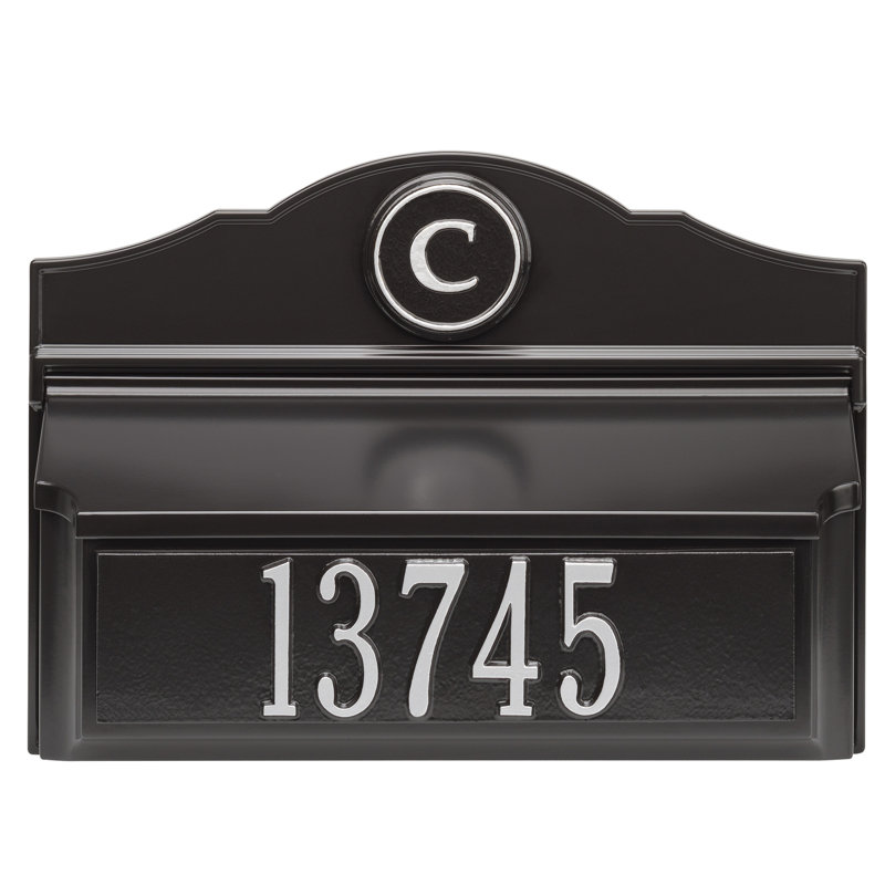 Wall Mounted Mailbox, Black/Silver, Yes