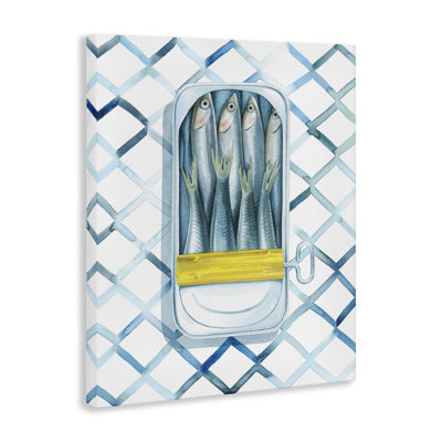 Sardine Can on Pattern Canvas Wall Art by Grace Popp