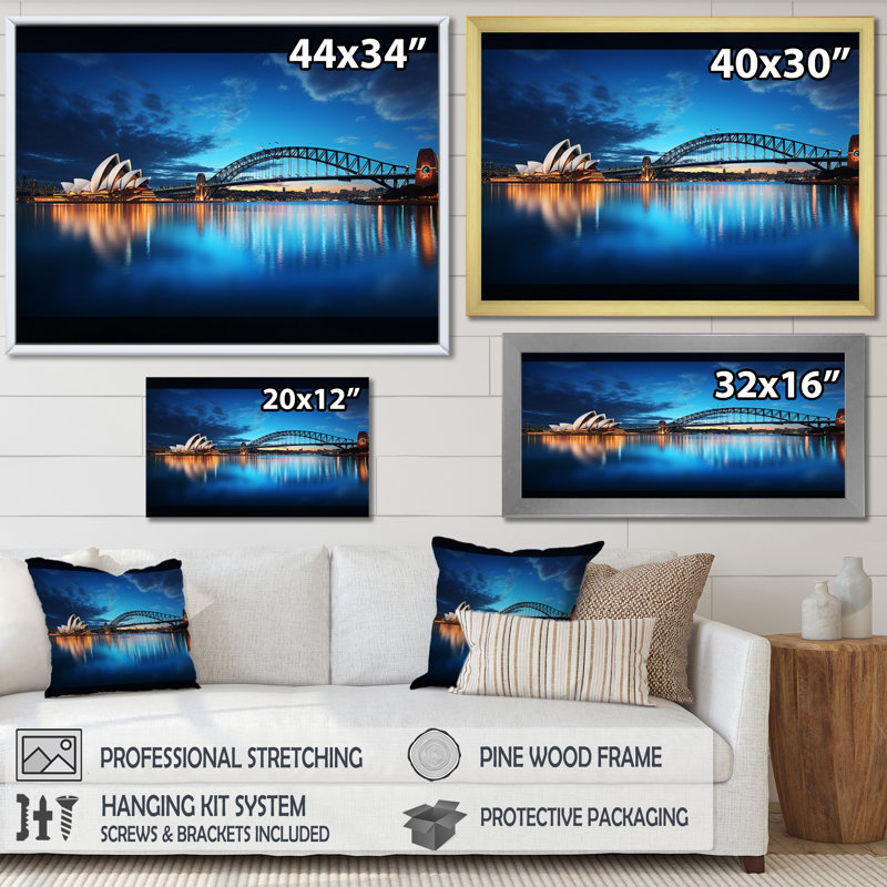 Australie, Sydney Sydney III, impression sur toile encadrée, H 24 po x l 32 po x P 1 po, Encadrement doré