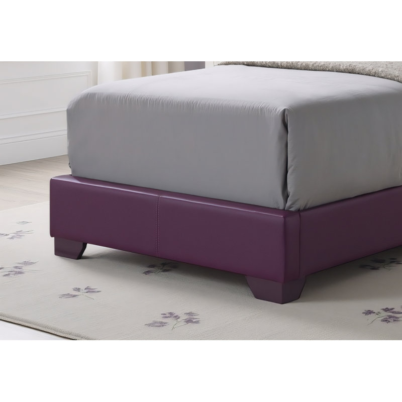 Ensemble de 2 lits simples en similicuir Anvers, Lit simple, Mauve