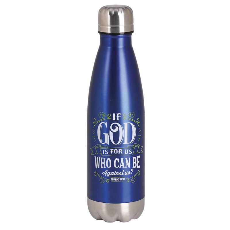 Water Bottle God Is For Us Blue 17 Oz