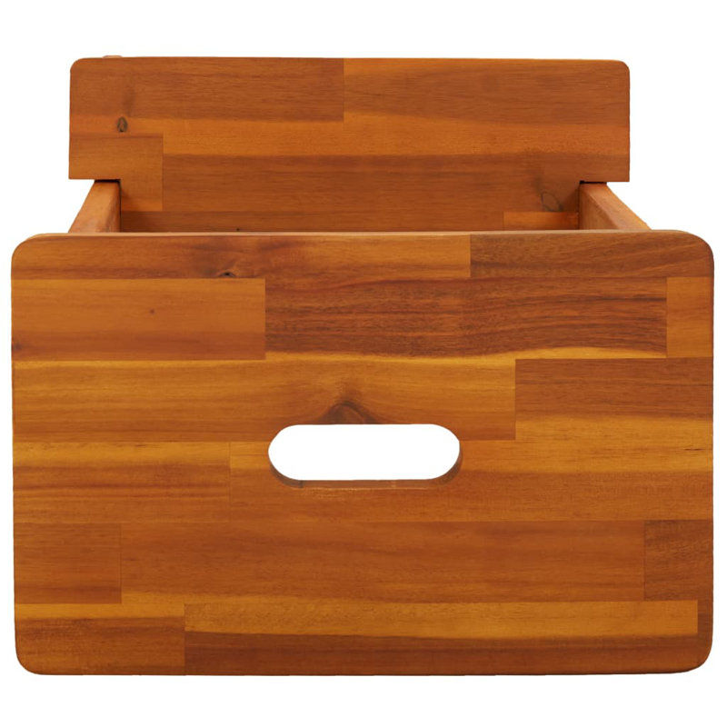 2 Step Stool 15.7"x15"x19.7" Solid Wood Acacia