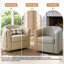 Fauteuil demi-tonneau pivotant en similicuir crème Parlington-1775895628