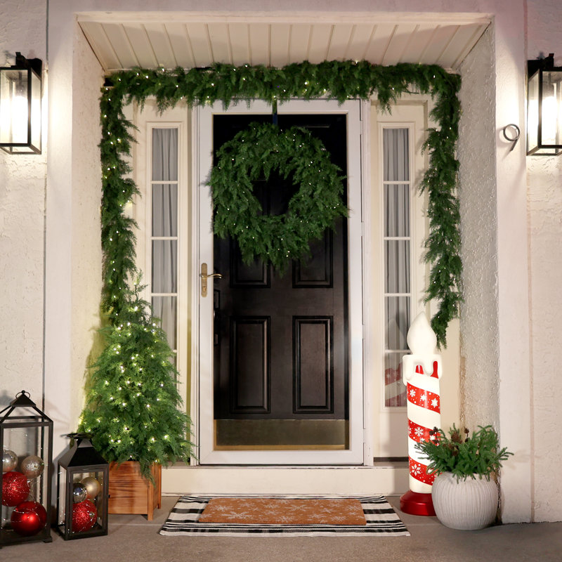 Bougie de Noël pré-illuminée DEL Fraser Hill Farm de 1 m (3,3 pi) avec moule à souffler et motif flocon de neige