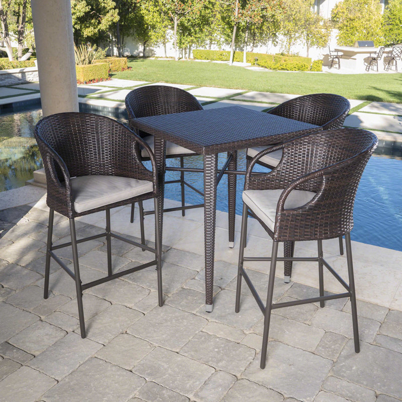 Ching 4 - Person Wicker Patio Dining Set with Square Table