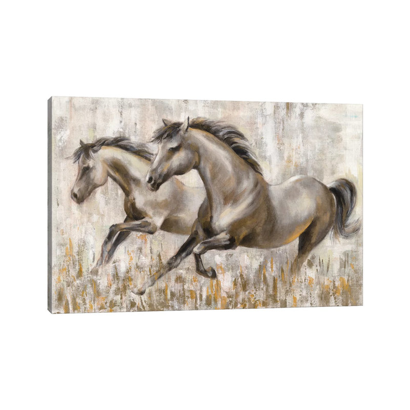 Running Horses by Silvia Vassileva - Wrapped Canvas Painting, 20.32 cm H x 30.48 cm W