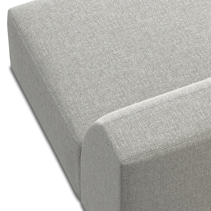 Pale Grey 34-Inch Recycled Polyester Armless Sofa Module