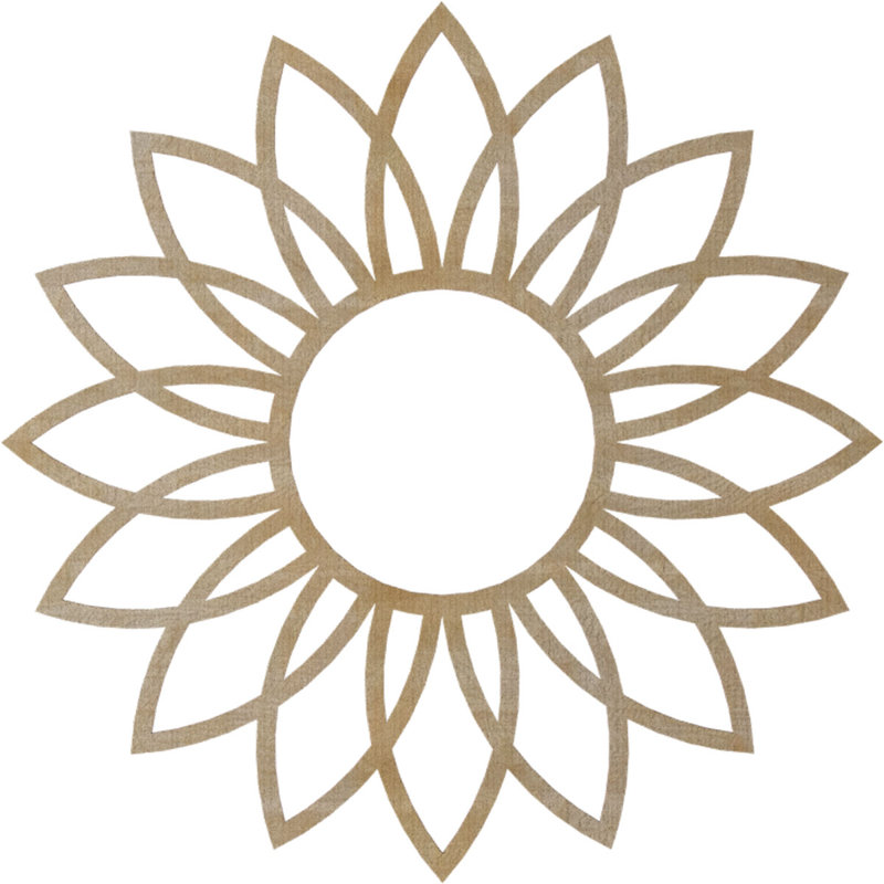 Médaillon de plafond en bois Daisy, H 34 po x l 34 po x P 0,25 po, Bouleau
