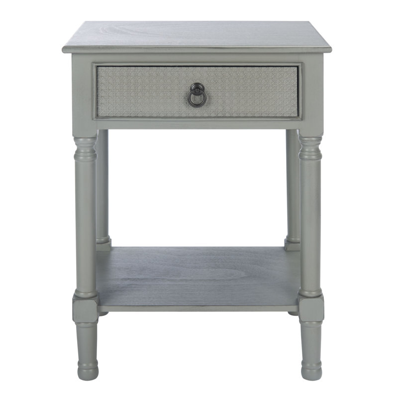 Ahearn End Table with Storage, Distressed Gray