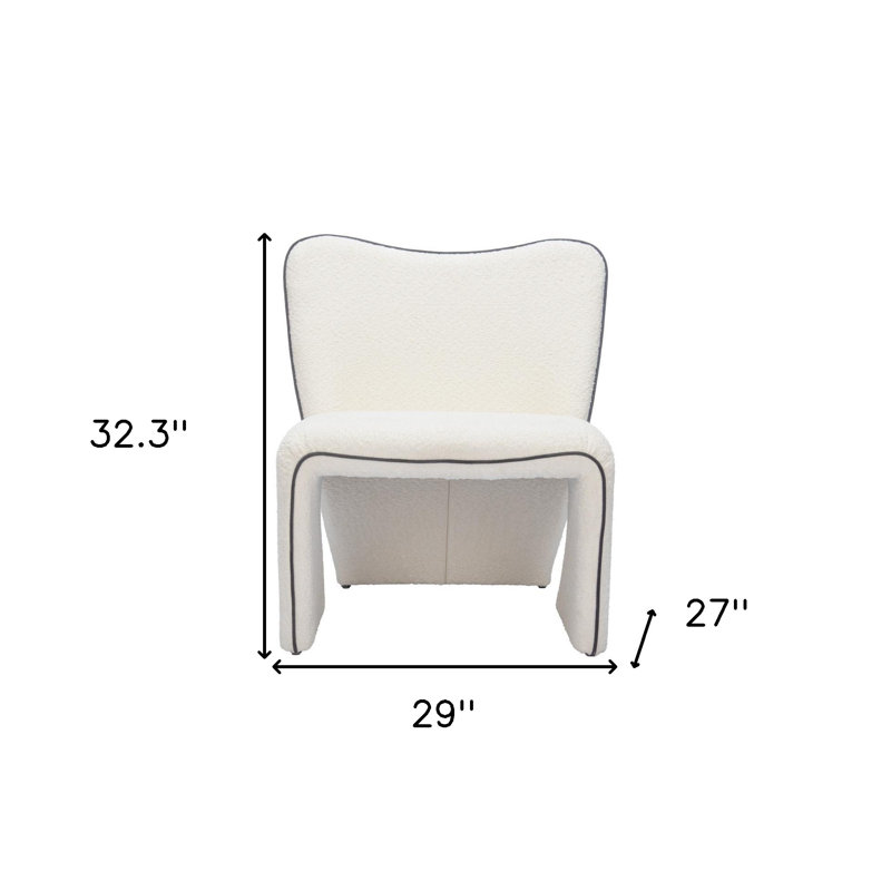 Chaise d'appoint 29 po ivoire et rembourrée