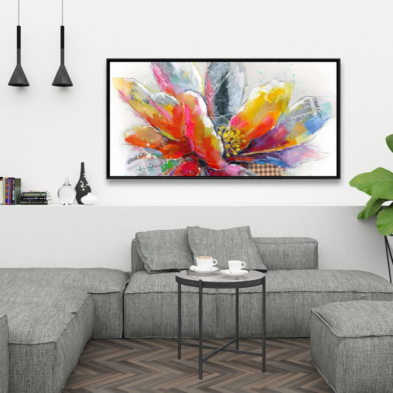 " Abstract Flower With Texture ", H 24 po x l 48 po