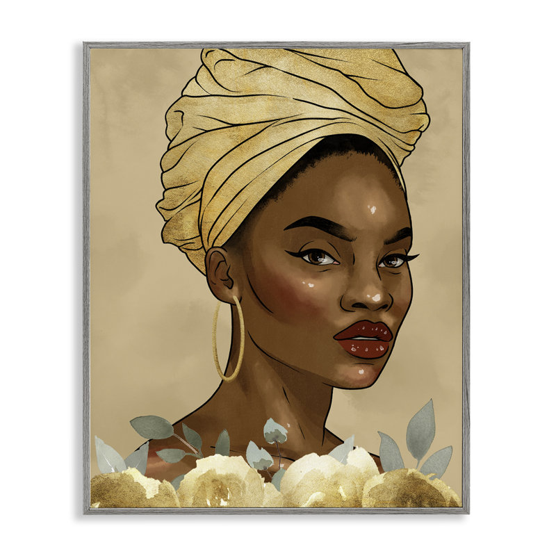 Portrait d'une beauté dorée exaltante, estampe numérique, design par Marcus Prime, H 14 po x l 11 po