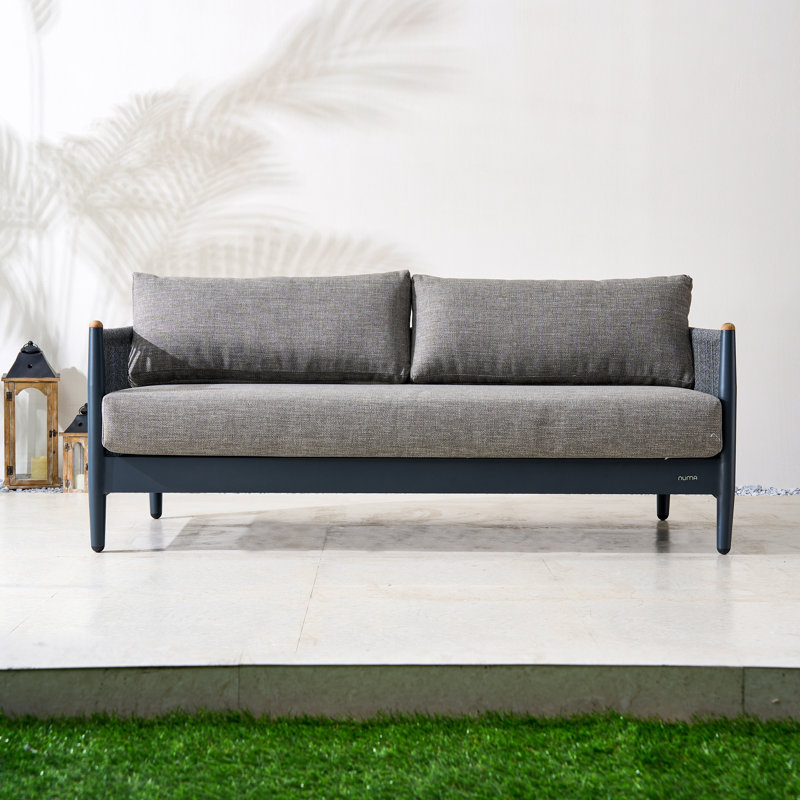 Causeuse d'extérieur en aluminium avec coussins