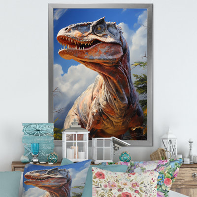 Portrait préhistorique de Velociraptor - dinosaure, art mural