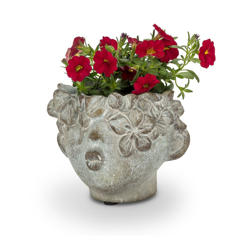 Pot de fleurs statue en ciment Russeaville, H 4 po x l 3 po x P 2,5 po