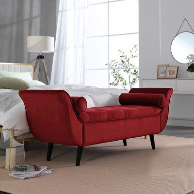 Velvet Upholstered Storage Bench