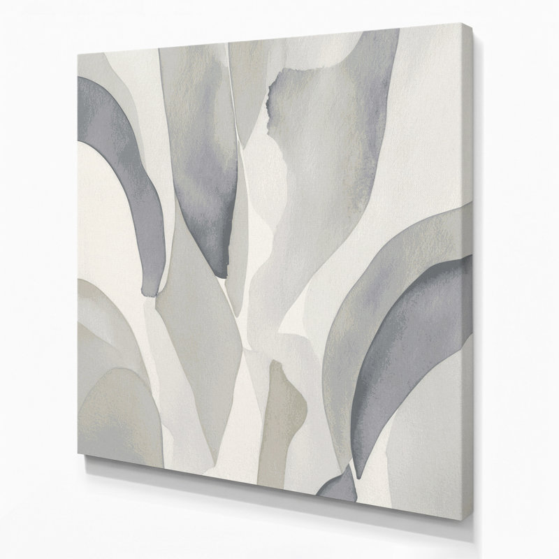 Abstrait aquarelle 4, art mural sur toile grise, H 12 po x l 12 po