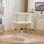 Fauteuil de bureau ergonomique luxueux en faux alpaga 26,4 po avec coussin double couche, rotation à 360 ° et hauteur réglable pour le bureau à domicile