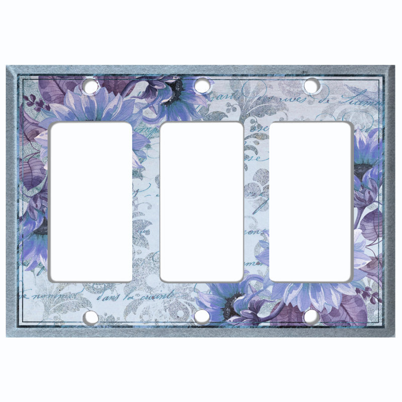 Plaque murale 3 lumières mauve, Bleu / blanc