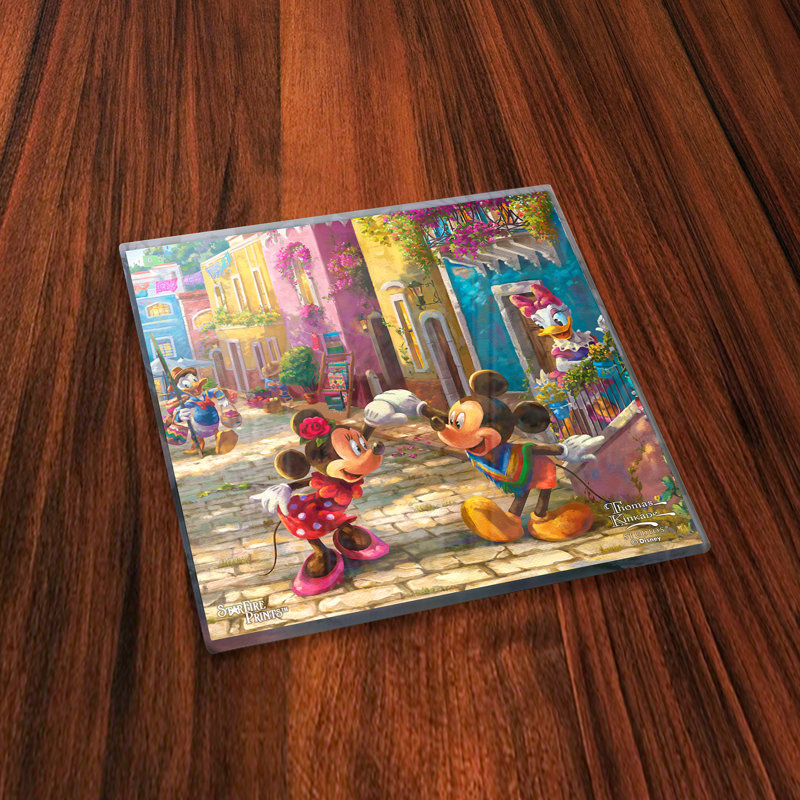 (Symboles) Ensemble de sous-verres en verre Starfire, Disney / Mickey et Minnie au Mexique