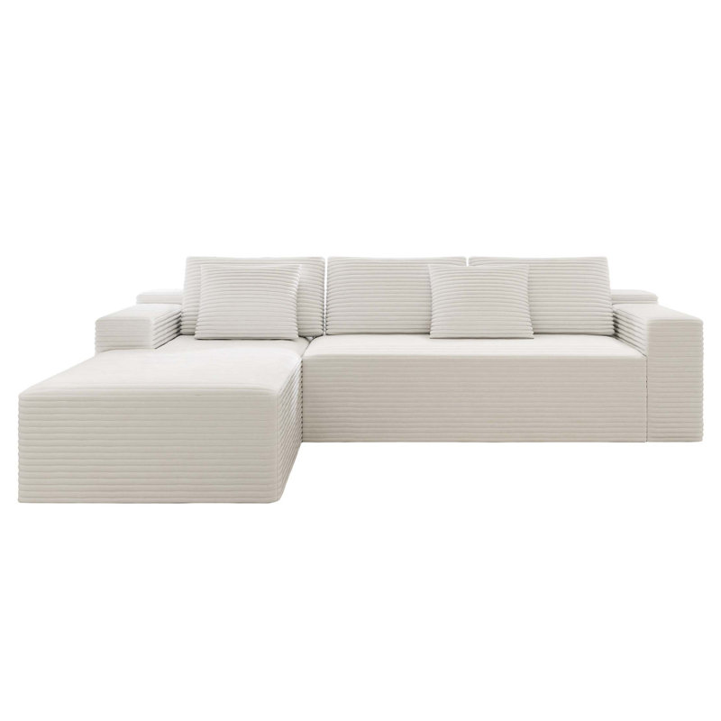 104.3*68.9"Modular Sectional Sofa Seat,Upholstered Compressed Couch For Living Room,Bedroom,Apartment,No Assembly Required,2PC Free Combination,Plush Corduroy Fabric
