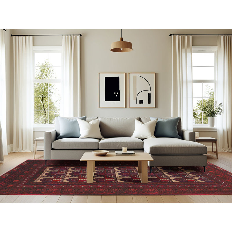 Tapis rouge à motif sud-ouest, Rectangle 6 pi x 9 pi