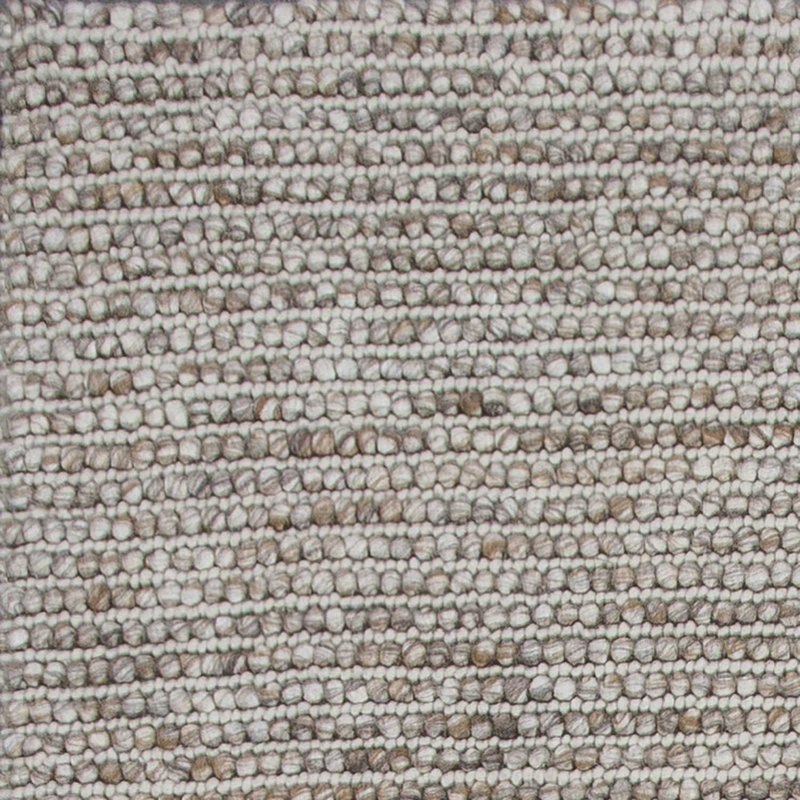 Mikaiyah Solid Color Machine Made Rectangle 5' x 7' Wool Area Rug in Natural Wool
