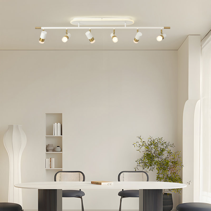 LED Adjustable Fixed Track Lighting Head, White, 6