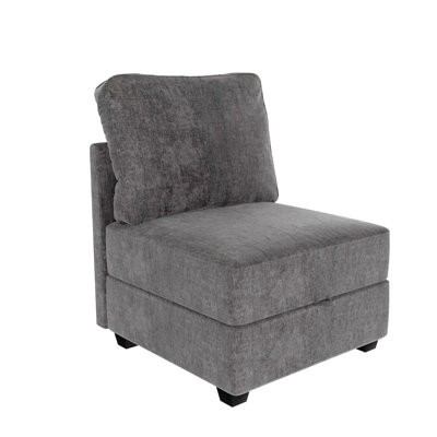 Fauteuil sans accoudoirs avec rangement, module de siège simple de canapé modulaire