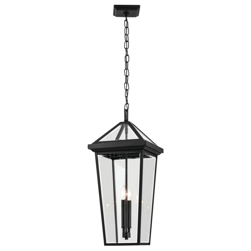 Luminaire suspendu d'extérieur H 29,75 po Kiyono, Noir texturé