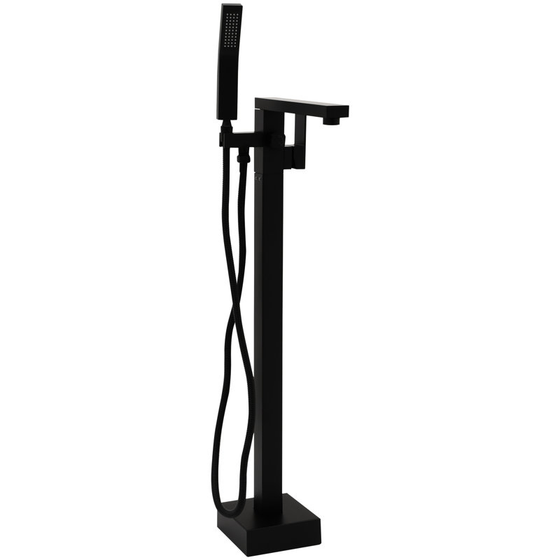Tub Filler, Matte Black, Solid Brass, Ergonomic - Slip Handles, 360° Rotating Spout For And Buckets Faucet, Black Finish, High Grade Smooth Flow Temperature Adjustment, Showers