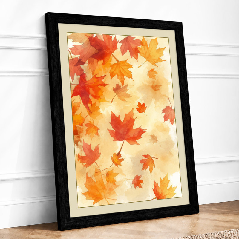 Autumn Leaves Falling Botanical - Print, A4 - 29.7 x 21.0 cm, Black
