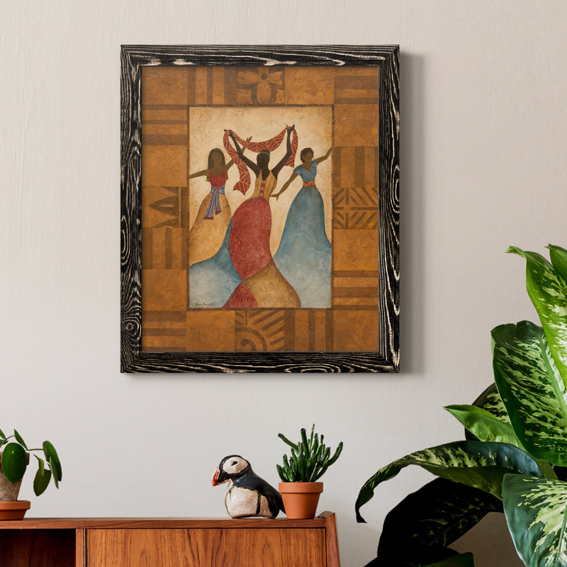 Rythme - peinture sur toile encadrée, Cadre noir, H 24 po x l 18 po x P 1,5 po