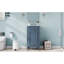 Meuble-lavabo compact en bois bleu avec lavabo en céramique