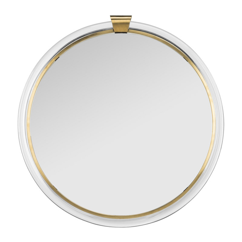 26" Round Silver and Gold Transitional Wall Mirror