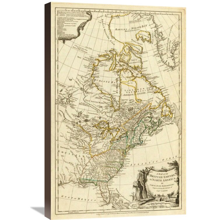 'Map of The British Empire in North America, 1776' Graphic Art on Wrapped Canvas