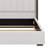 Tall Headboard Upholstered Bed With Vertical Striped And Wingback Design