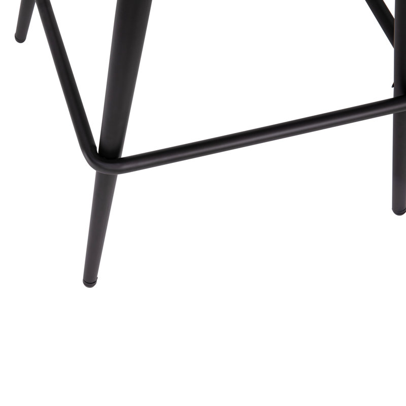 Alita Gray Faux Linen and Metal Counter Stools