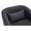 Fauteuil demi-tonneau pivotant en lin avec repose-pieds-733757791