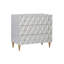 Armoire console argent métallique et champagne