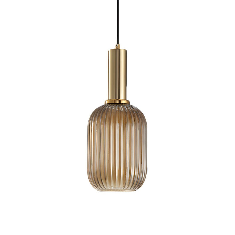 Luminaire suspendu en verre Ribber, Tanné
