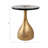 Ernstfried Modern Sculptural Pedestal End Table with Sleek Round Glass Top, Elegant Contemporary Side Table for Living Room, Bedroom, or Entryway Décor - 23"
